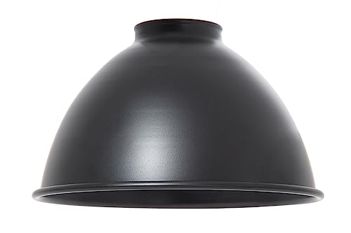 Image of B&P Lamp Industrial Style Metal Dome Lamp Shade, Satin Black Porcelain Enamel Finish, 2-1 /4 Inch Lip Fitter, 7-1 /16 Inch Diameter, Hand-Spun Metal