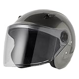 ISHINO SHOKAI バイク ヘルメット セミジェット 125ccまで ISN HELMET ISN21102 ISN21104 石野商会 (チタンシルバーXL, XLフリー(60～62cm未満程度))