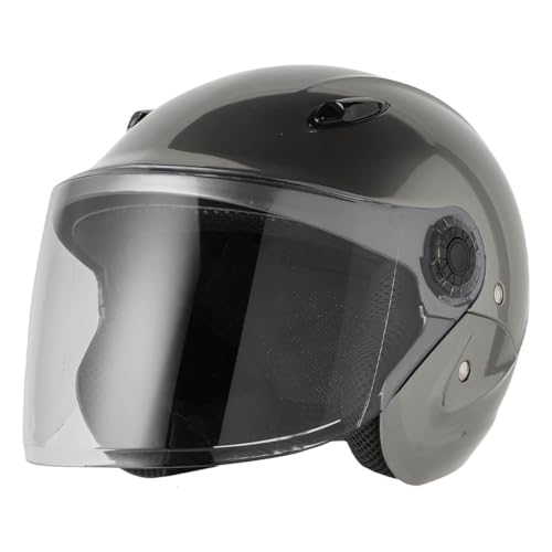 ISHINO SHOKAI バイク ヘルメット セミジェット 125ccまで ISN HELMET MAX-207 ISN207 ISN21102 石野商会 フリー(60?62cm未満程度) チタンシルバー