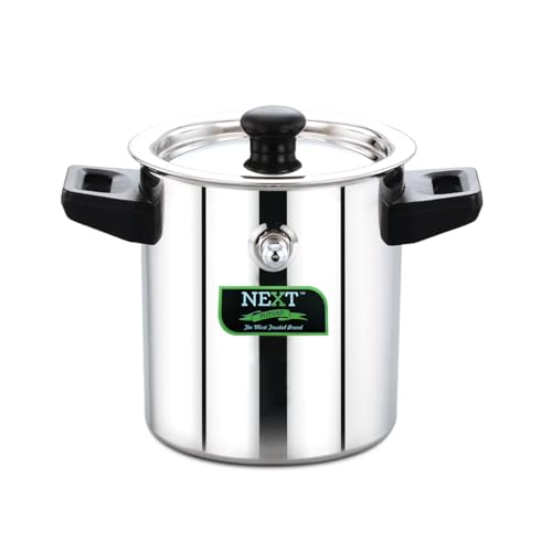 Image of Next Future Premium Stainless Steel Milk Cooker /Boiler /Pot with Handle,Lid,Knob,Whistle | Capacity: 500ml | Gas and Induction Compatible with Whistle Indication.