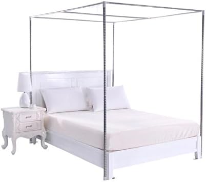 PERFERATE Canopy Bed Frame for Queen Size Bed, Stainless Steel Canopy Bed Netting Frame Kit, Mosquito Net Support Poles for Beds Bracket Bedroom Decorative 1.5 2 2m