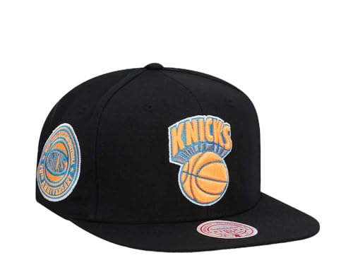Mitchell & Ness New York Knicks 70th Anniversary Neon Tropical Hardwood Classic Snapback Cap, Nero , Taglia unica