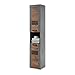 INDIANA Badezimmer Hochschrank in Old Wood Optik, Betonoxid - Badezimmerschrank Bad Schrank mit viel Stauraum - 36 x 185 x 31 cm (B/H/T)