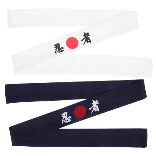 FOMIYES 2 Pezzi Fascia Hachimaki Fascia Sushi Chef Bandana Fasce Bandiera Cravatta Costume Cappelli Ichiban Acconciature Per Gli Uomini