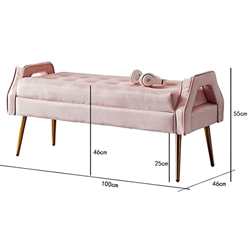 Banc capitonné en velours bleu : la solution confort pour vos chaussures - 3