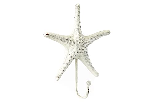 Giftcraft Set of 3 Starfish Shaped Decorative Hooks, Rack for Towels, Jackets, Hats, Metal Coat Hooks Made with Heavy Duty Cast Iron, Wall Mounted Coat Hanger, Unique Ocean Themed Home Decor - Image 4