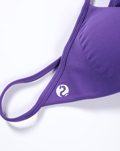 Image of AUROLA Influence Strappy Bra Sports Bras for Women, Backless Padded Impact Strappy Bra Workout Gym Yoga with Removable Cups