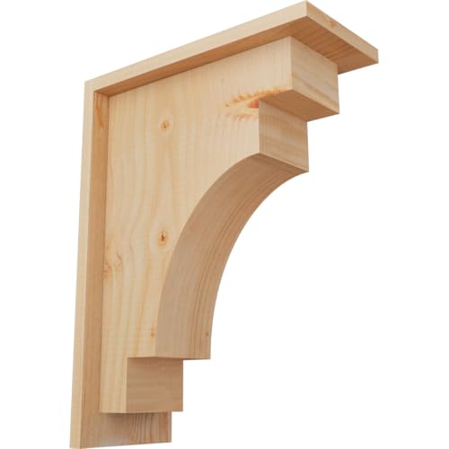 Ekena Millwork COR06X12X16MED01SDF 5 1/2"W x 12"D x 16"H Mediterranean Smooth Corbel w/Backplate, Douglas Fir