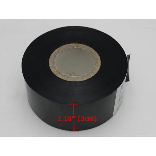 5 Rollos Cinta Negra para Impresora Hot Stamp 3cm x 100m miniatura 3