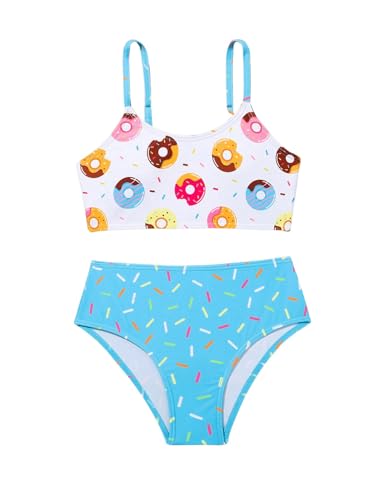 WDIRARA Girl's 2 Piece Graphic Print Tankini Sets Tank Top & Bikini Set Summer Cute Swimsuit Sets