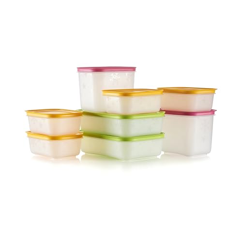 Tupperware Freezer Mates Gen II 8 Piece Food Storage Container Set, Dishwasher Safe and BPA Free (8 Containers, 8 Lids)