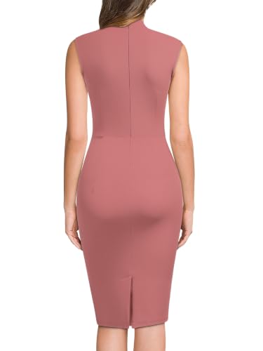 Image of Miusol Women's Retro 1950s Style Half Collar Ruffle Cocktail Pencil Dress