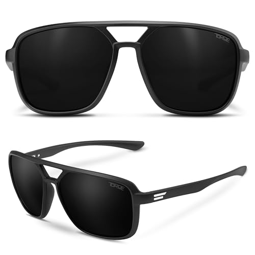Image of TOROE Super Dark Black Out Polarized Sunglasses Extreme Light Sensitivity Advanced UV Protection C4 Impact Resistant