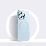 ORBANA Flüssigsilikon-Ladehülle für iPhone 14 13 12 Pro Max 11, stoßfeste Kamera-schützende magnetische weiche Telefonabdeckung, Hellblau, für iPhone 12 Pro