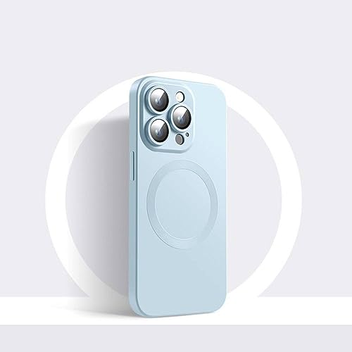 Coque silicone liquide antichoc iPhone 14 Pro Max avec protection caméra magnétique