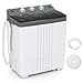 TANGZON Twin Tub Washing Machine, 8KG/4.5KG Portable Washer and Spin Dryer Combo with Timer Control & Drain Pump, Compact Washers for Camping Dorms Apartments RVs (5KG Washing 3KG Drying, Grey)