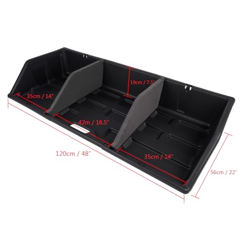 48” Truck/SUV Cargo Box Organizer, 3-Section Detachable Storage Bin with Net and Waterproof Cover, Slides onto Tailgate for Easy Loading Durable Design for Pickup Truck Beds and SUV Trunks