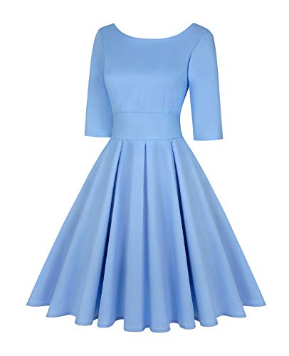 Image of MINTLIMIT Women's 1950s Retro Vintage Cocktail Party 3 /4 Sleeve Swing Dress