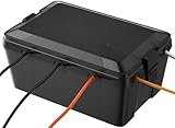 Extra Large Weatherproof Electric Box, IP54 Waterproof Outdoor Outlet Cover, Outdoor Electrical Box Protect Outlet, Plug, LED Strip Lights from Water, Snow, Dust, 32 x 21 x 13 cm, Black