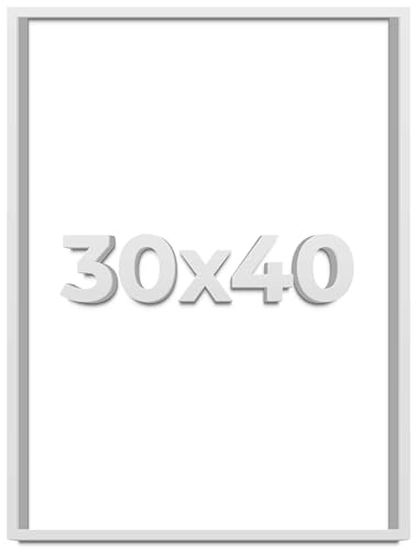 30x40 Shadow Box White Solid Pine Wood Picture Frame with Acid-Free Backing UV Acrylic & Hanging Hardware with 0.75 Inches of Usable Depth and 0.75 Inches Frame Moulding Width