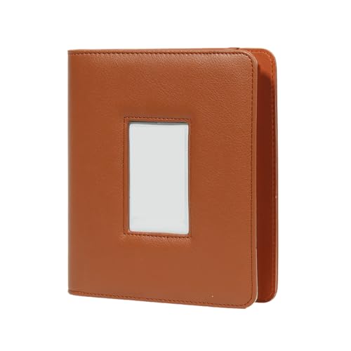 Album fotografico alla moda da 7,6 cm, con inserto cavo, organizer per schede tascabili, elegante album fotografico in pelle PU da 7,6 cm, per collezionisti di memoria