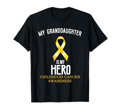 Conciencia sobre el cáncer infantil Mi nieta es mi héroe tees Camiseta