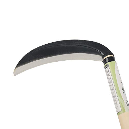 Japanese Steel Grass Sickle - Multipurpose Gardening Hand Sickle Weeding Sickle (Hardwood Handle)