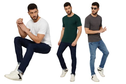 Image of T-Shirt for Men - 100% Cotton Casual T-Shirt | Half Sleeve, Round Neck 4 Way Stretch Fabric | Slim Fit T-Shirt
