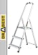 Trittleiter 3 Stufen von DRABEST – Klappbare Aluminiumleiter mit Ablage