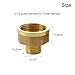 Noteflora 2Pcs Brass Reducer Hex Bushing, Industrial Brass Hex Bushing Connectors G1/2 Male To G3/4 And G1 Female Leak Resistant Design(G1/2 to G1)