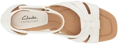 Clarks Women's Kyarra Joy Wedge Sandal, White Leather, 6 | Image 4