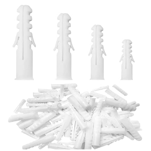 Image of Hiplasst Nylon Wall Plugs Combo Pack of 200pcs (25mm, 32mm, 38mm, 50mm) - Heavy Duty Rawl Plugs for Wall Fixing, Drilling & Anchoring | Anti-Slip Design | 50 Pcs Each Size (200)