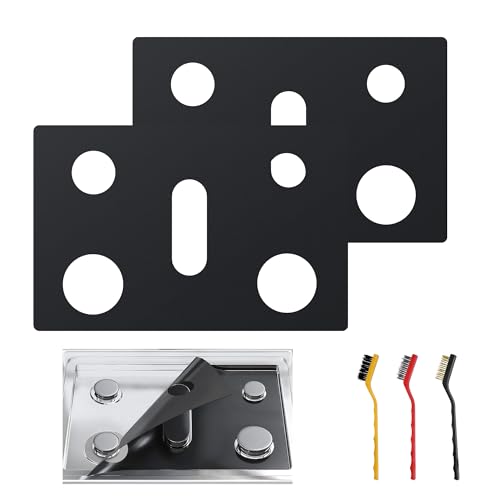 Stove Top Protector for Whirlpool Gas Range - 2 Pcs(Standard Version) 5 Burner Reusable Spill Guard Liner Only Compatible with WFG550S0HB/WFG550S0HW/WFG550S0HV/WFG550S0LW/WFG550S0LB/WFG550S0LV