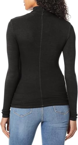 Enza Costa Women's Rib Fitted Long Sleeve Turtleneck Top2