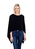 Velanio Cashmere Cashmere Knitted Poncho 100% Mongolian Cashmere Dress Topper for Women Wrap [Gift Box]
