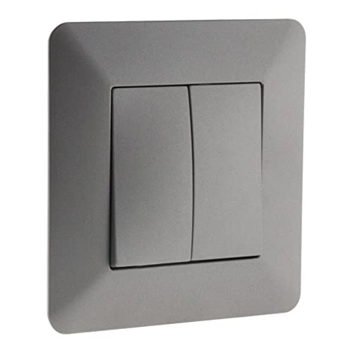 Zenitech Interrupteur va et Vient Double Artezo - Titanium