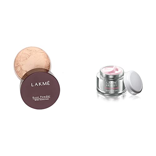 Image of LAKME Rose Natural Face Powder for Oily Skin Type, Soft Pink, 40G And Absolute Perfect Radiance Skin Brightening Day Creme, Light, 50G