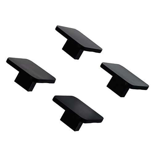 Veemoon Poignées De Porte Carrées En Aluminium Mat Noir, Lot De 4 Pièces, Petite Taille, Mon Trou, Style Nordique, Adaptées Pour Armoires Et Tiroirs...