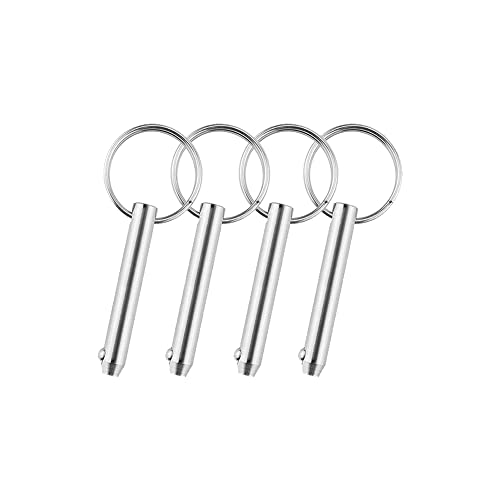 4 pines de acero inoxidable con bola cargada por resorte, anillo de acero inoxidable, para accesorios de barcos (8 x 55 mm)