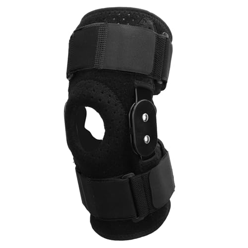 lvifloae Protective Knee Pad Foldable Aluminum Plate Shock Absorbing Anti Slip Strap Breathable Knee Brace for Running Basketball Riding (Black)