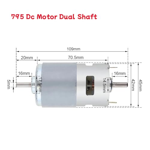 Moteur double roulement billes 895 double arbre robuste - 4