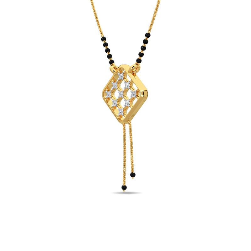 Image of KISNA JEWELS 14KT|18KT BIS Hallmark Pure Gold and Diamond Mangalsutra For Women