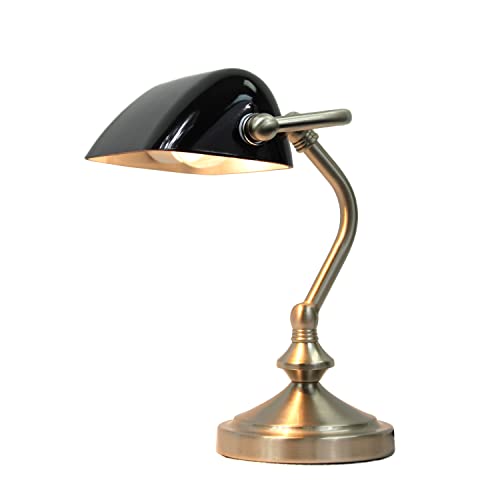 Simple Designs Lt3057-Blk Traditional Banker's Table Lamp, Black #TOP2