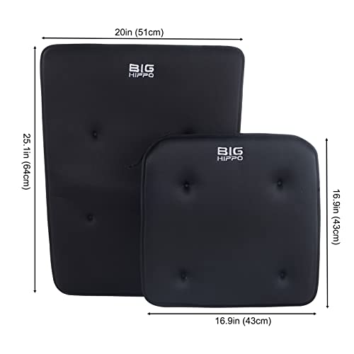 Big Hippo Rocking Chair Cushion Set, Memory Foam Rocking Chair Pad With Ties Soft Thicken Seat Pad And Back Rest Cushion, Black #TOP1