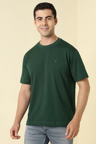 Image of Allen Solly Men's Cotton T-Shirt | Drop Shoulder | Back Print | Regular Fit | Casual Streetwear Style