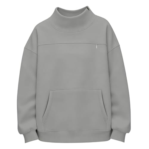Cat Pouch Winter Kangaroo Pocket Mock Neck Cute Sweatshirts for Women - image 5