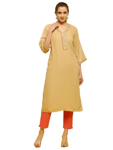 Image of Shree Women Liva (Rayon) White Floral Print Kurta