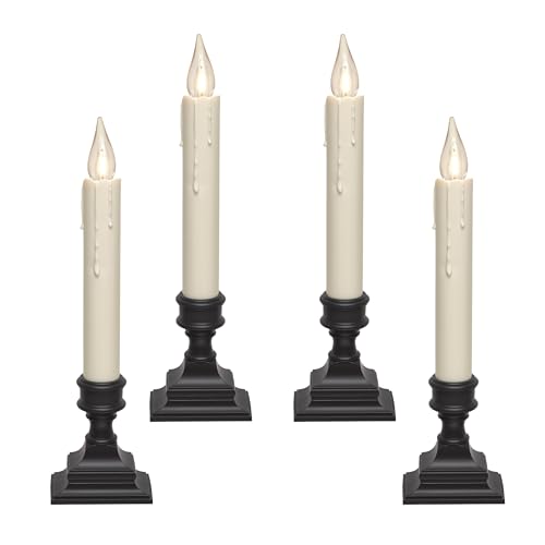 612-Vermont-Vintage-LED-Battery-Operated-Window-Candles-with-Timer-Bright-Warm-White-Glow-VT-1806A-4-Pack-of-4-Antique-Bronze 612 Vermont Vintage LED Battery Operated Window Candles with Timer Bright Warm White Glow VT 1806A 4 Pack of 4 Antique Bronze