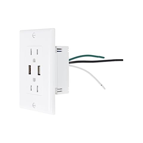 NewerTech Power2U 14 Cubic Inch Electrical Outlet with 2X USB Ports Cover