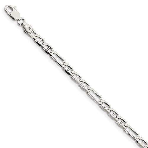 925 Sterling Silver 4.5mm Figaro Link Anchor Chain Anklet Ankle Beach Bracelet 7 Inch : Fine Jewelry For Women Gifts For Her